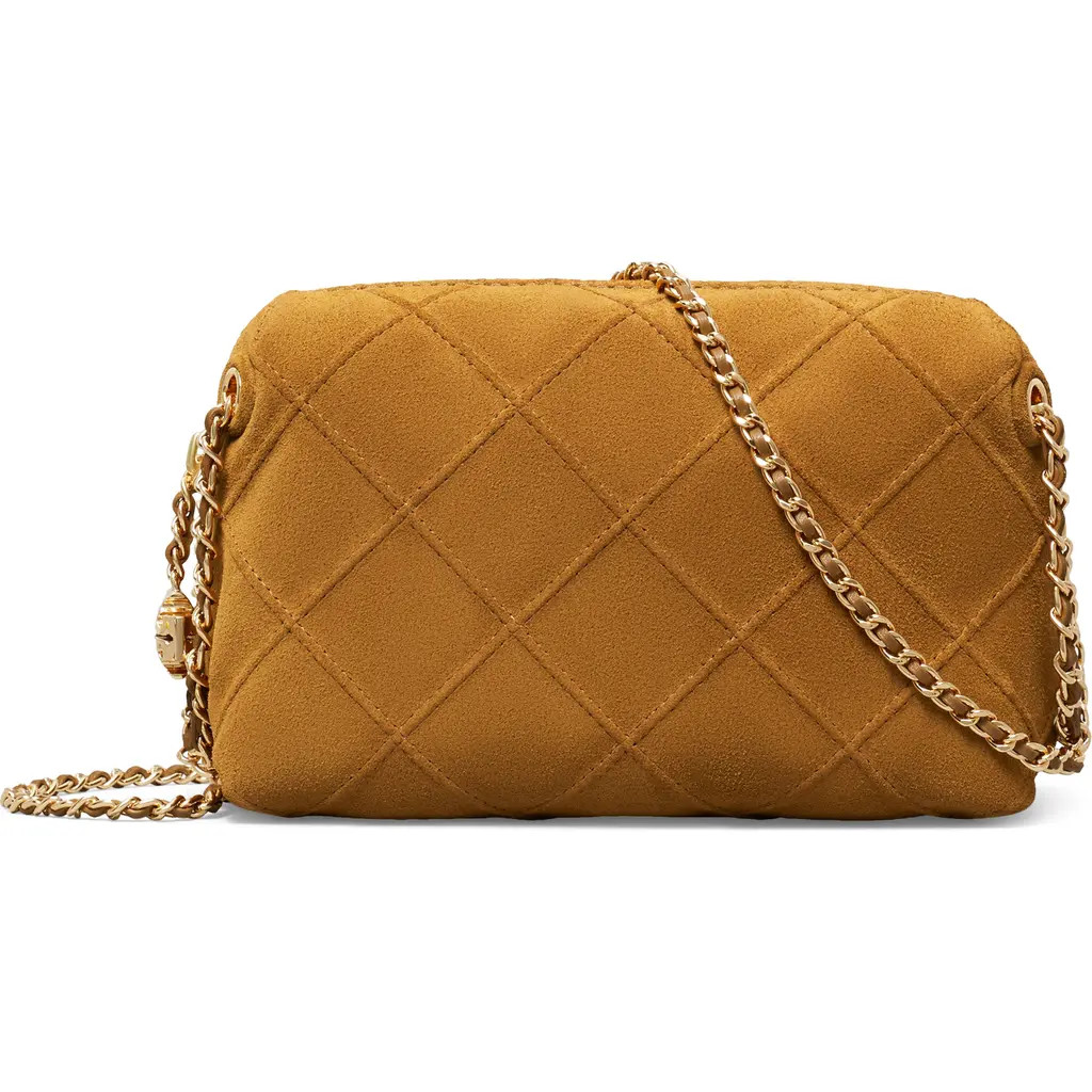 Tory Burch Fleming Soft Suede Crossbody Bag in Chicory Brown at Nordstrom | Nordstrom
