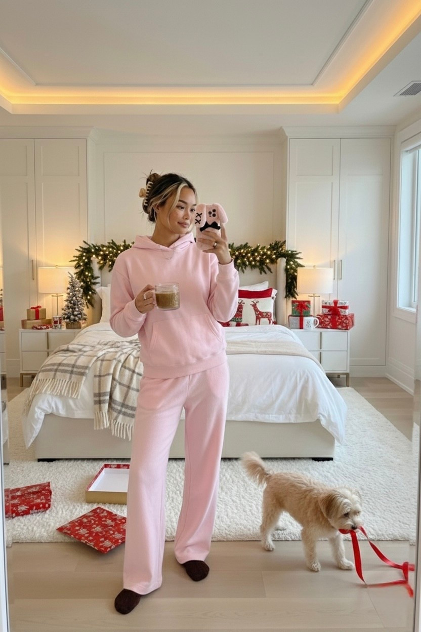 Christmas Day in my favorite Cozy Sweatfleece set 🎄
Wearing the Aritzia Cozy Sweatfleece Perfect Hoodie and Joggers in size S — insanely soft, flattering without trying, and perfect for slow holiday mornings. These are on sale right now, so it’s a good time to grab them if you’ve been eyeing a cozy matching set for winter lounging, travel days, or work-from-home life.

Sizes: top S, bottoms S.


#LTKmorningroutine #LTKFindsUnder100 #LTKHoliday