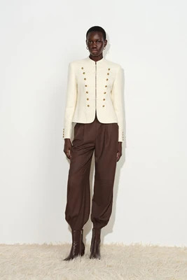 Riley Textured Napoleonic Jacket in Wool Tweed | Fabrique