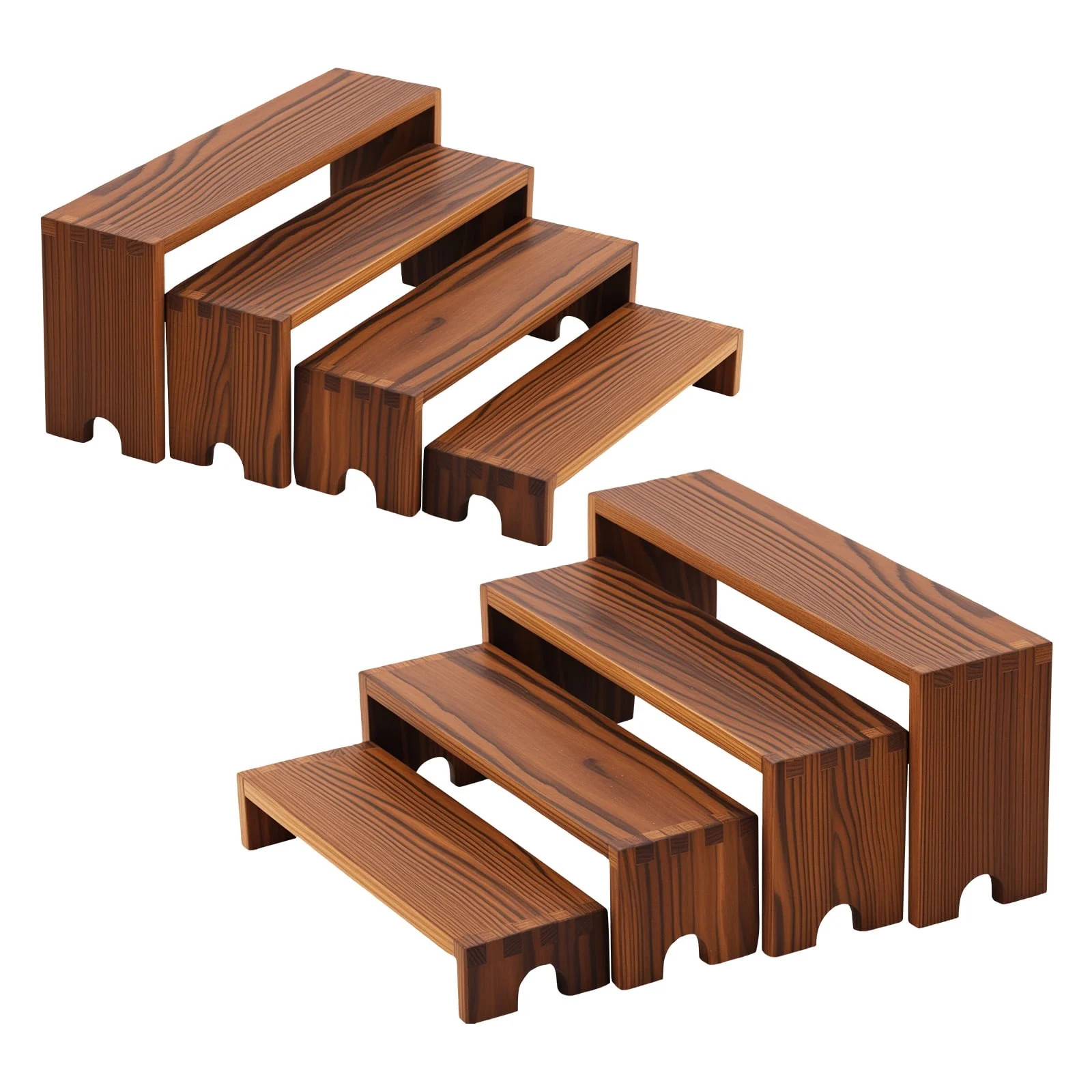 FKSZLL 8 Pcs Wood Risers Display Stands Wooden Cupcake Stand Dessert Table Display Set 4 Tier Ris... | Walmart (US)