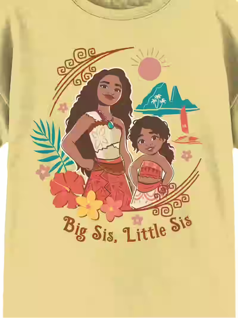 Moana Sisters Love Girls Graphic Crewneck Short Sleeve T-Shirt, Sizes 4-16 | Walmart (US)