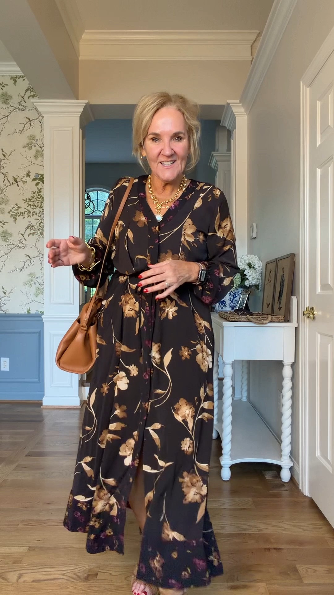 Get your regular size in this dress. I’m
Wearing a small and it’s a bit snug so med is better 
Heels are true yo size and fab

#LTKOver40 #LTKWedding #LTKSaleAlert