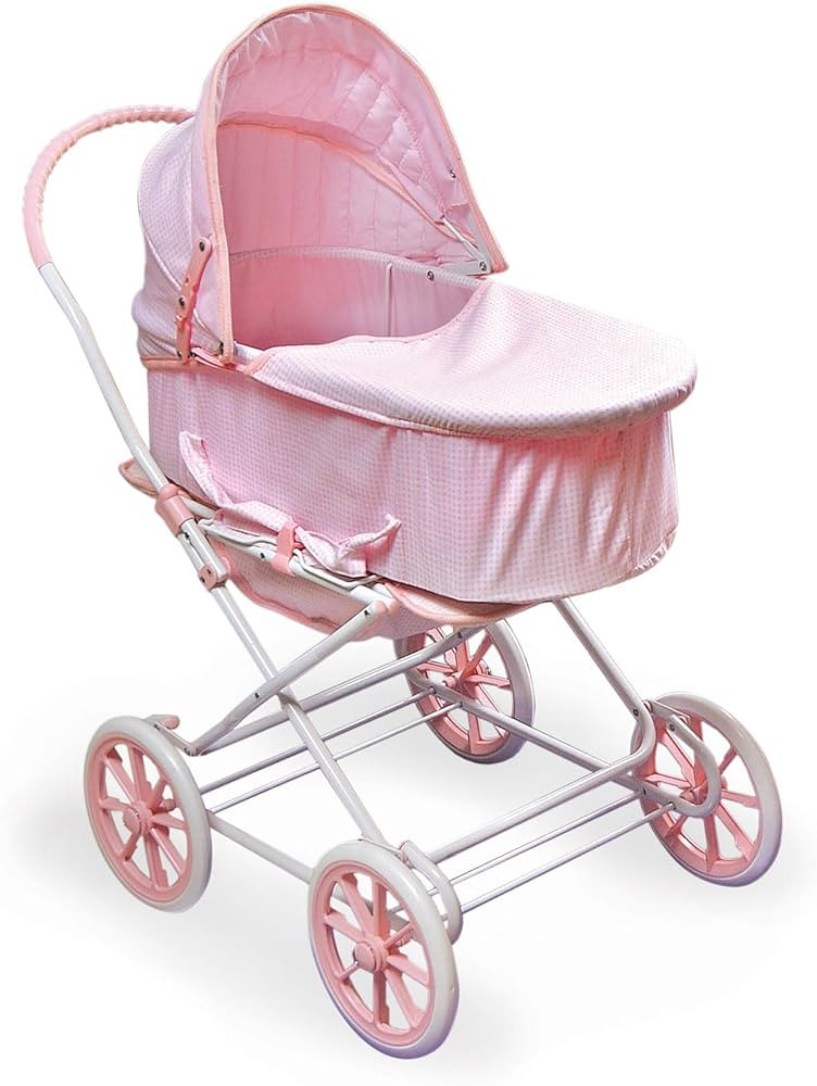 Badger Basket Just Like Mommy 3-in-1 Convertible Doll Pram, Carrier & Stroller - Pink/Gingham - F... | Amazon (US)