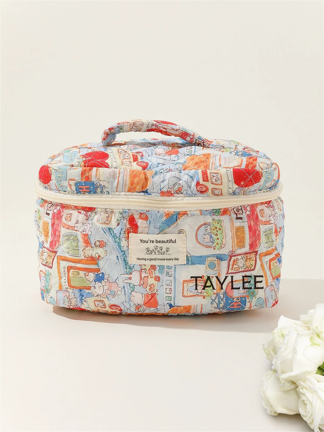 Simple Practical Flower Makeup Bag, Vintage Cosmetic Organizer, Makeup Bag or Mini Makeup Bag, Br... | Etsy (US)