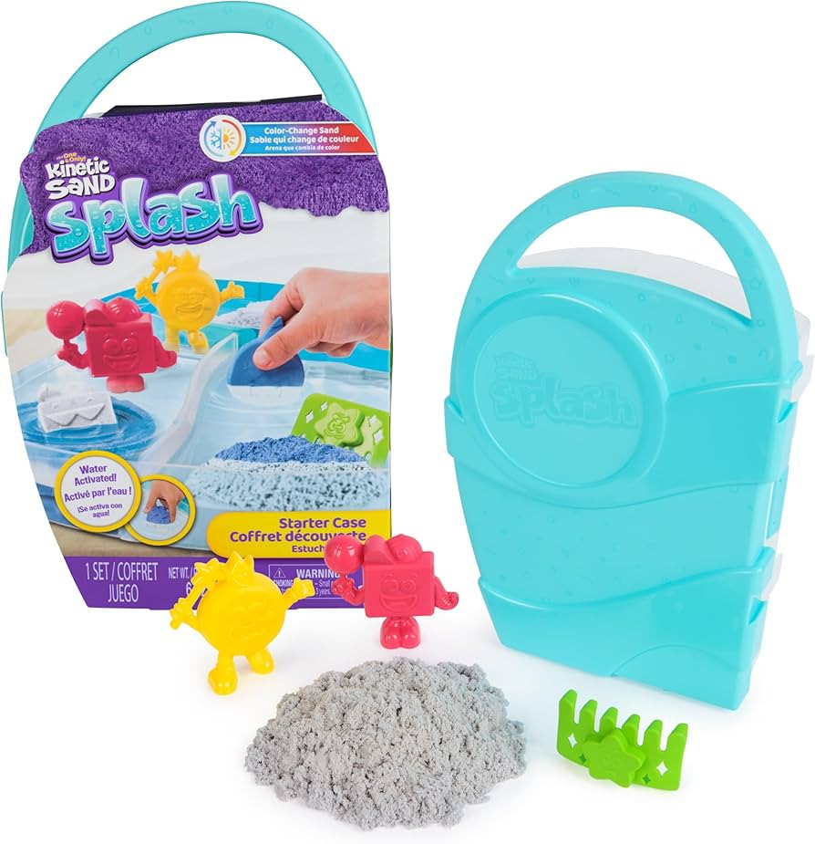 Kinetic Sand, Splash Starter Case with 6oz Color-Change Play Sand, 3 Tools & Molds, Reusable Stor... | Amazon (US)