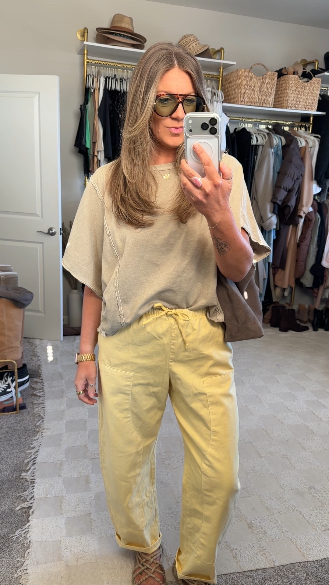 OOTD
Large tee, 30 tall pants, 11/11.5 sandals 

#LTKOver40 #LTKTall #LTKootd