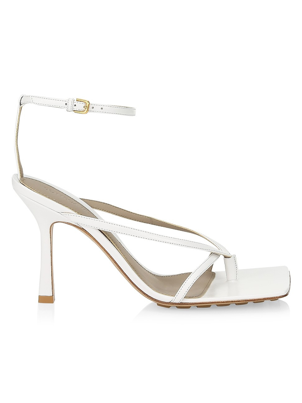 Bottega Veneta Women's Stretch Leather Sandals - Bianco - Size 7.5 | Saks Fifth Avenue