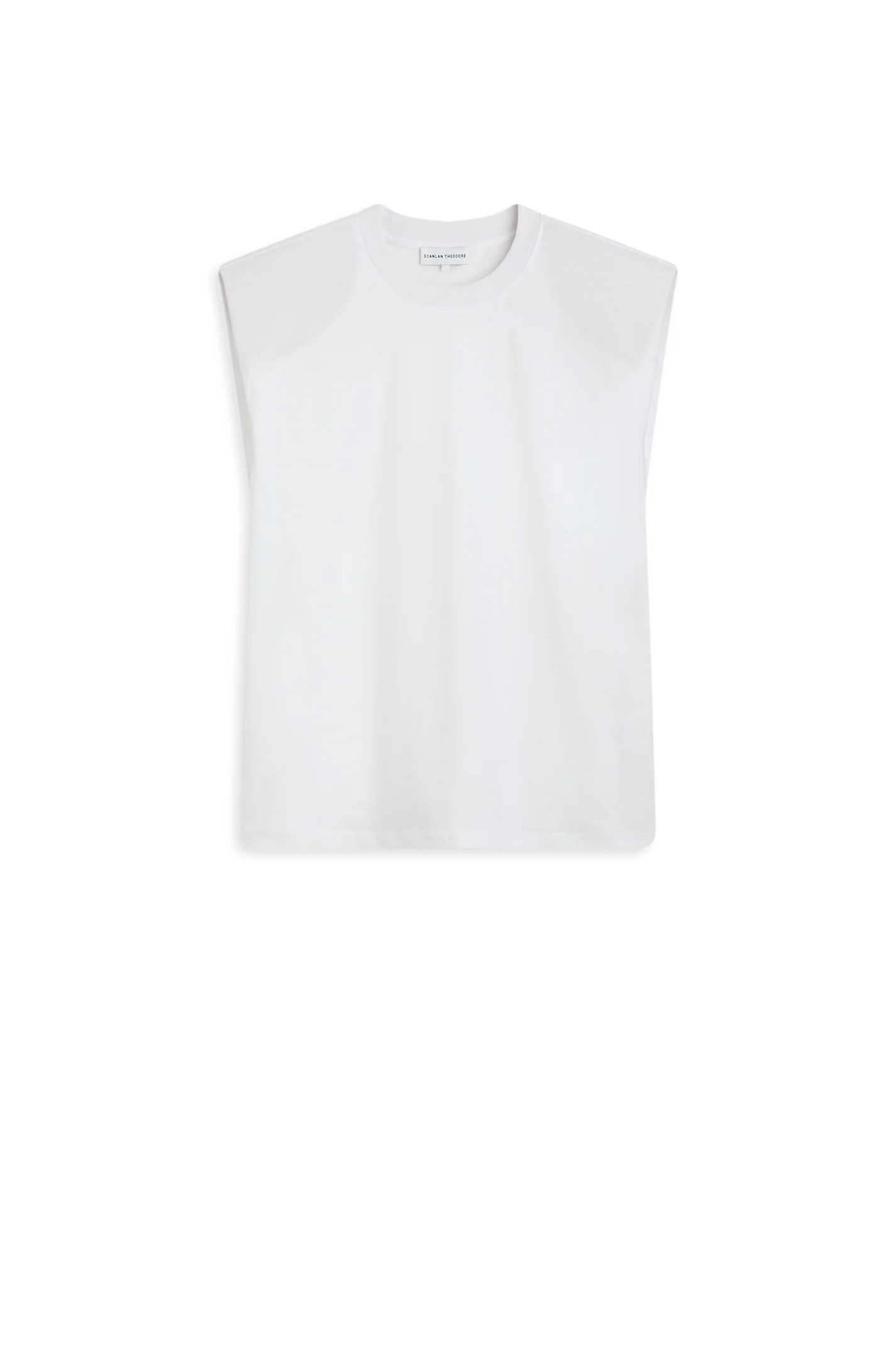 MERCERISED SLEEVELESS T-SHIRT - WHITE - Scanlan Theodore | Scanlan Theodore