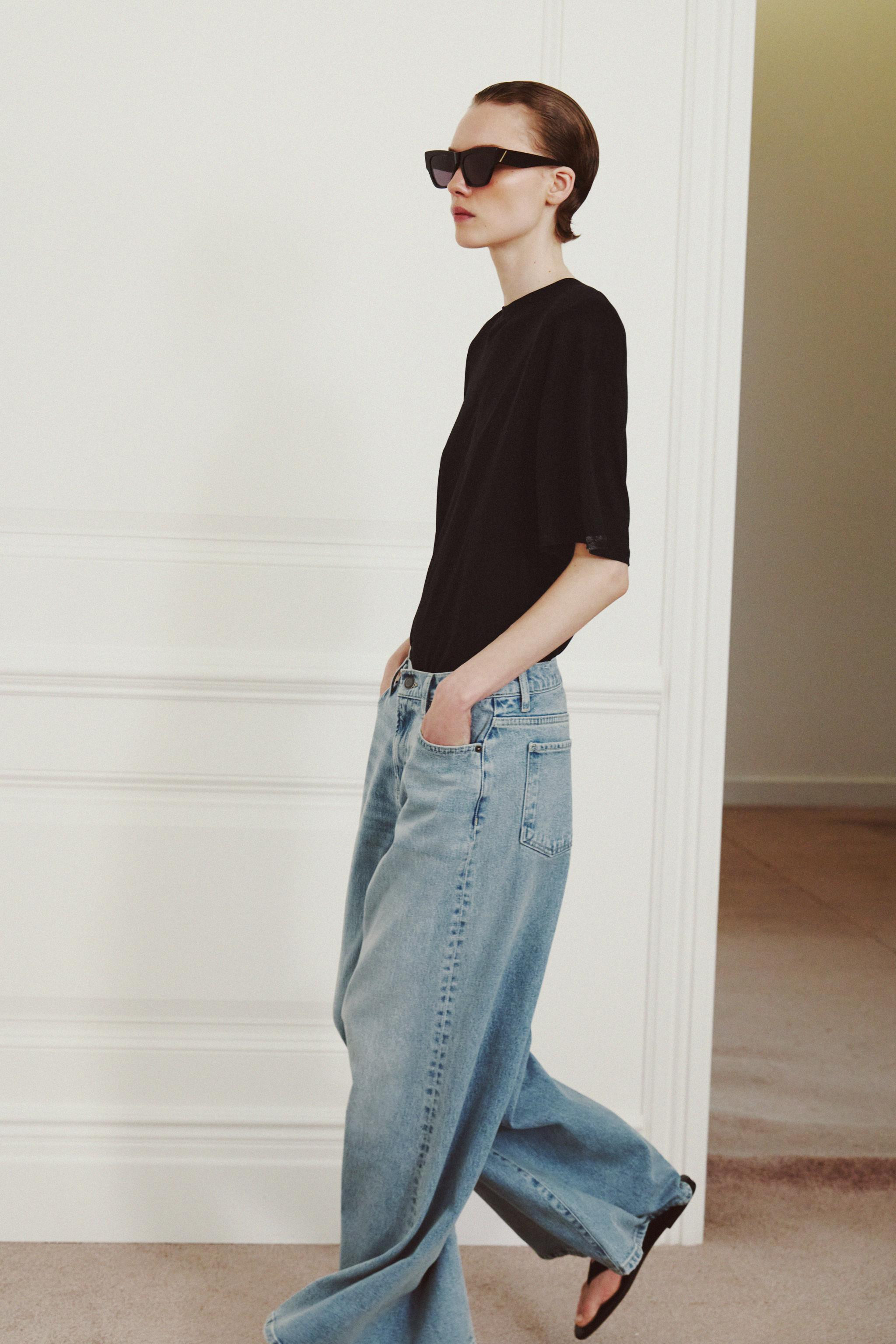 ZW COLLECTION MAXI WIDE LEG LOW RISE JEANS | Zara US