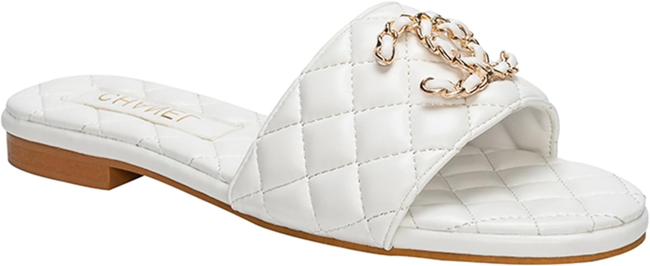 Women's Sandals Summer Fashion Flat Sandals Comfort Slip On Leather Sandals | Amazon (US)