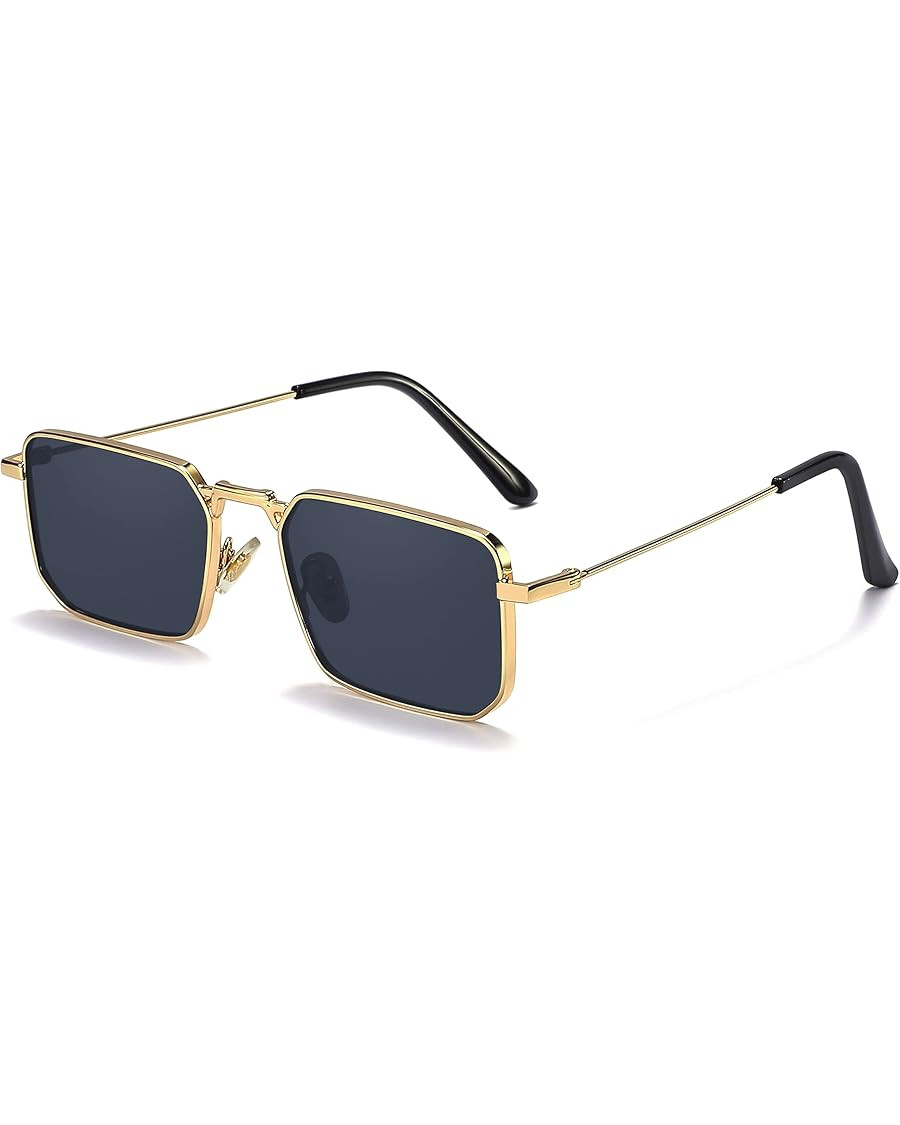 Fayoh Naomi Rectangular Sunglasses Classic Retro Metal Frame Small Size UV400 UV Protection For M... | Amazon (US)