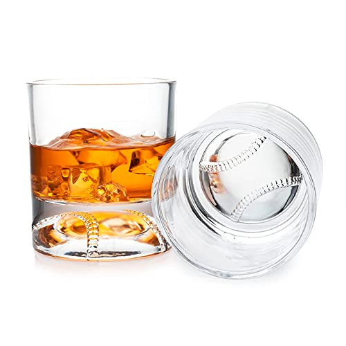 The Wine Savant Baseball Whiskey Glass - 12oz Whiskey Glass for Any Occasion, Baseball Gifts, Baseball Themed Party, Baseball Birthday Gift Set - Dad, Men Father Gift Novelty - Parties | Amazon (US)