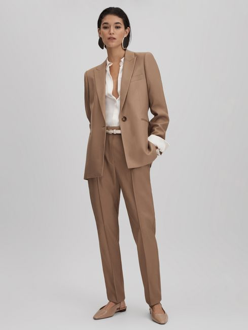 Reiss Mink Neutral Wren Single Breasted Suit Blazer | Reiss UK