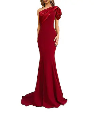 Terani Couture One Shoulder Asymmetric Mermaid Gown | Dillard's | Dillard's