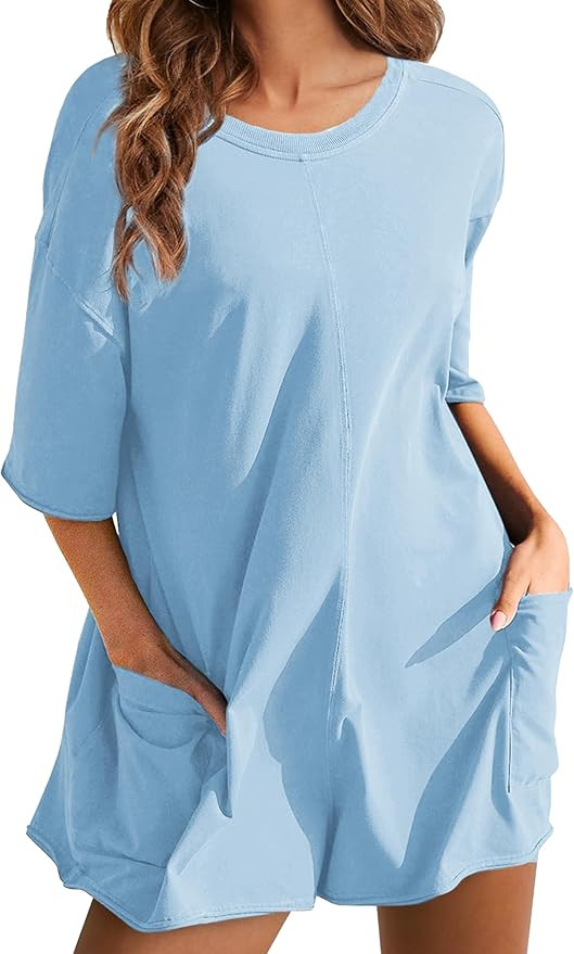 UANEO Rompers for Women Casual Oversized Athletic Jumpsuits Overalls Workout Hot Shot Tee Romper | Amazon (US)