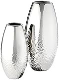 Signature Design by Ashley Dinesh Modern Glam 2 Piece Decorative Vase Set, Silver Finish | Amazon (US)