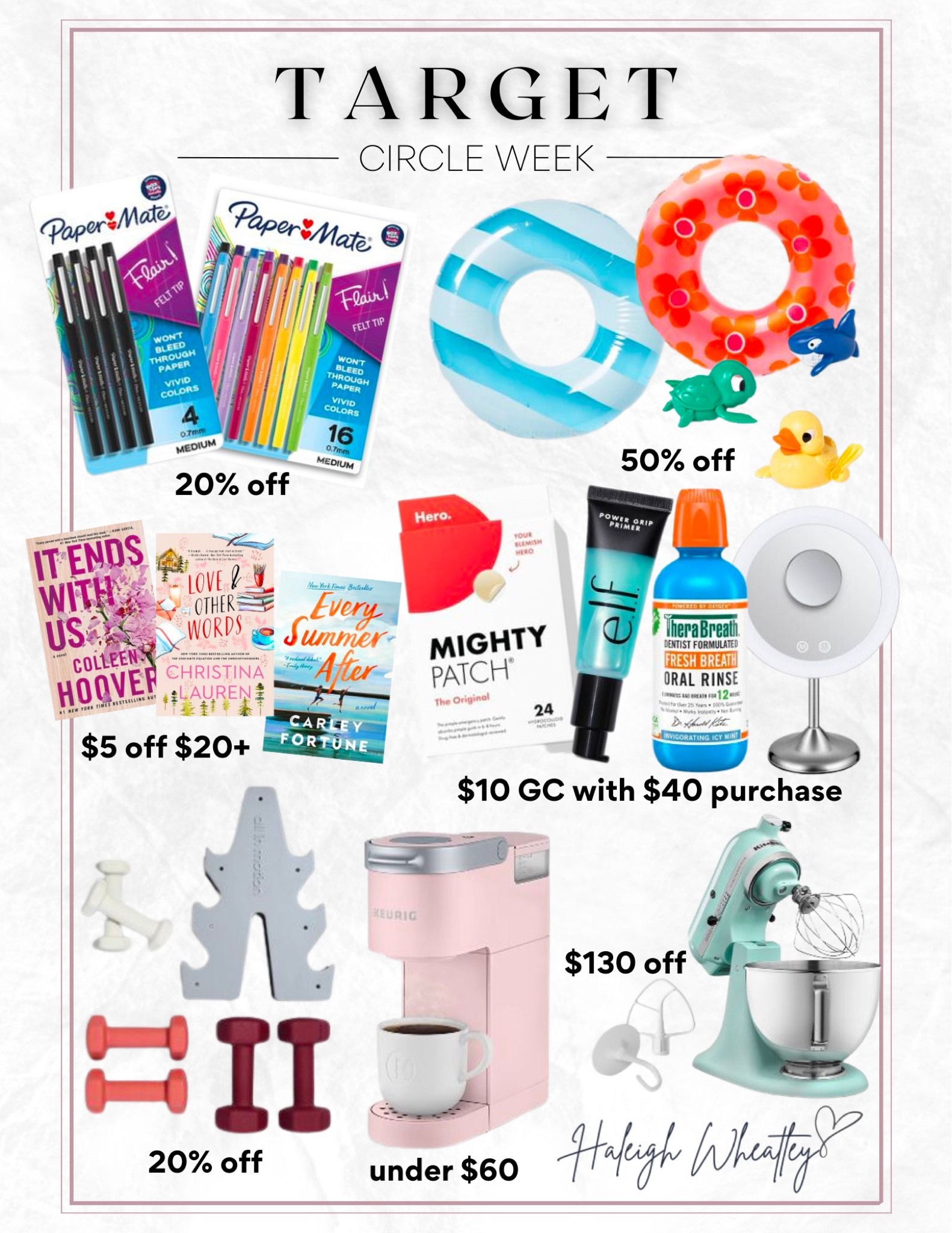 My favorite deals from Target Circle Week 🤍

Back to School • Summer • Books and Reading • Beauty and Skincare • Kitchen • Small Appliances • Fitness • Workout • Pool Accessories and Toys

#LTKBacktoSchool #LTKbeauty #LTKsalealert