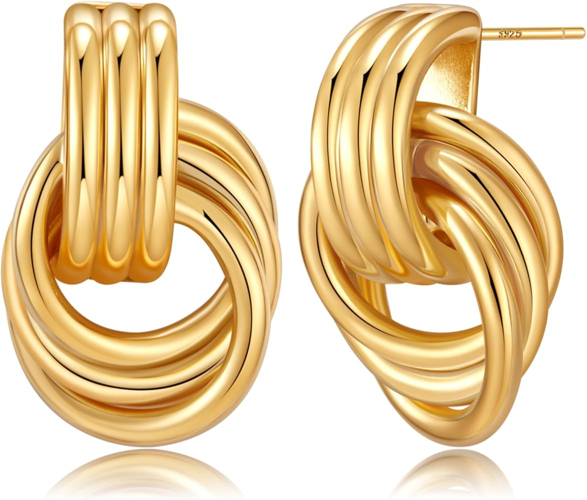 KUMIKUMI Chunky Gold Earrings for Women Gold Statement Earrings Lightweight Hypoallergenic Gold K... | Amazon (CA)