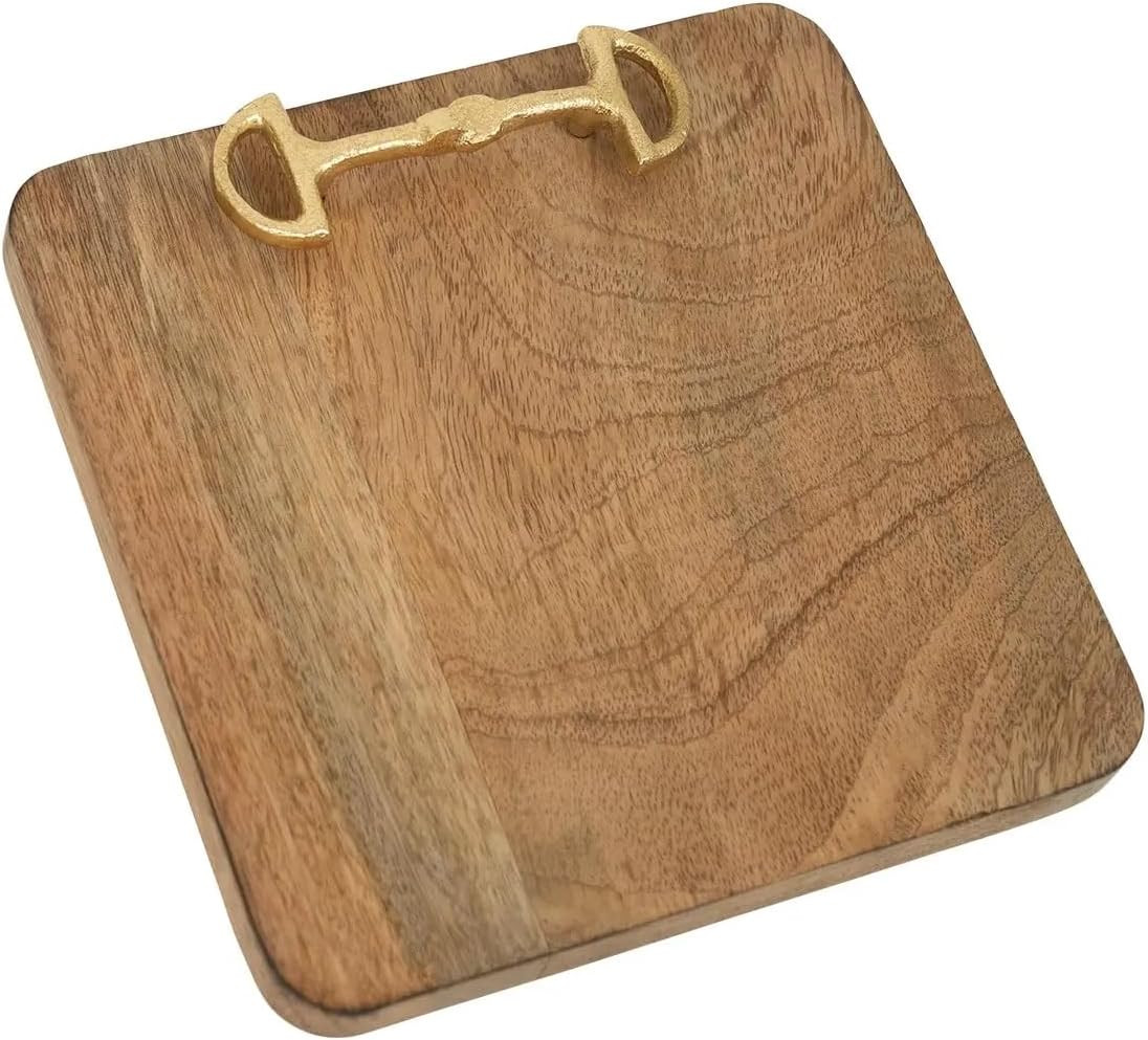 Huntley Equestrian Wooden Tray with Gold Bit Handles (Square) | Amazon (US)