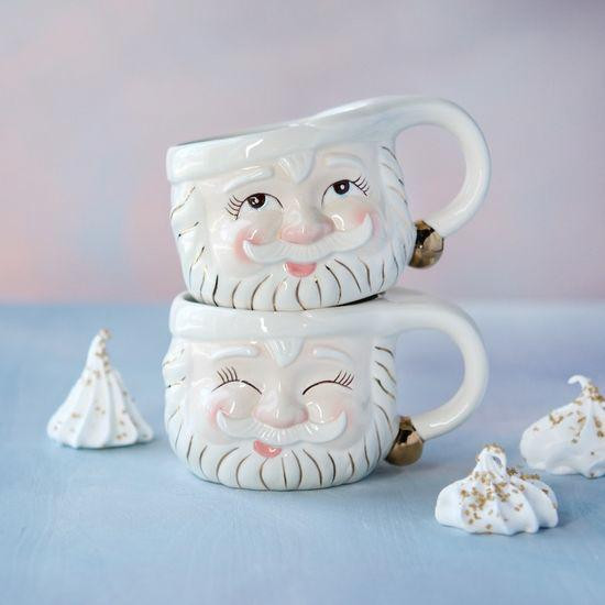 Glitterville Papa Noel Mug, Cream - 2 Style Options | Shop Sweet Lulu