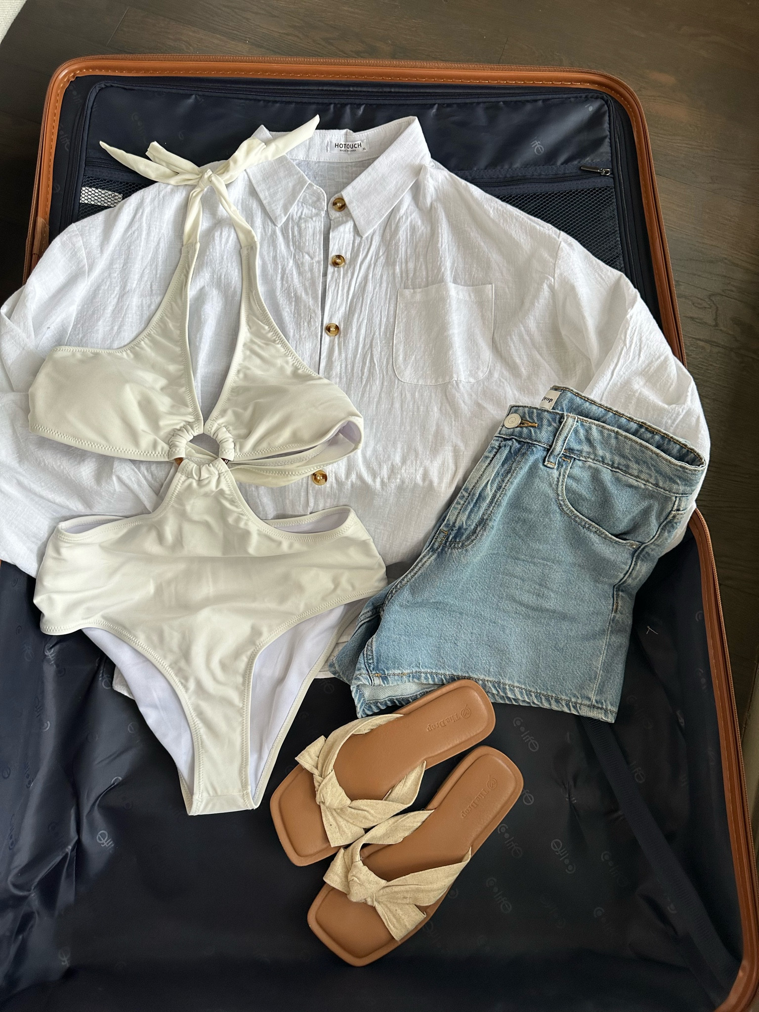 What I packed: for the pool - one piece swimsuit in M, button up in XL for an oversized fit, denim shorts in size 26, sandals tts

#LTKSeasonal #LTKStyleTip #LTKSwim