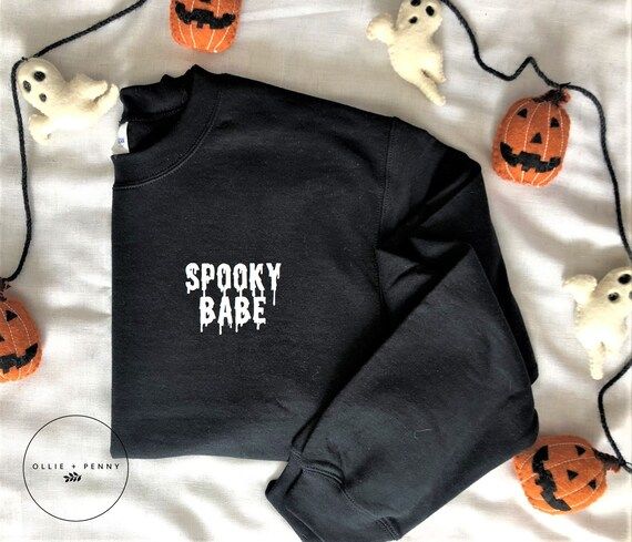 Spooky Babe Sweatshirt | Halloween Adult Sweatshirt , Halloween Sweatshirt for Women, Women's Hal... | Etsy (US)