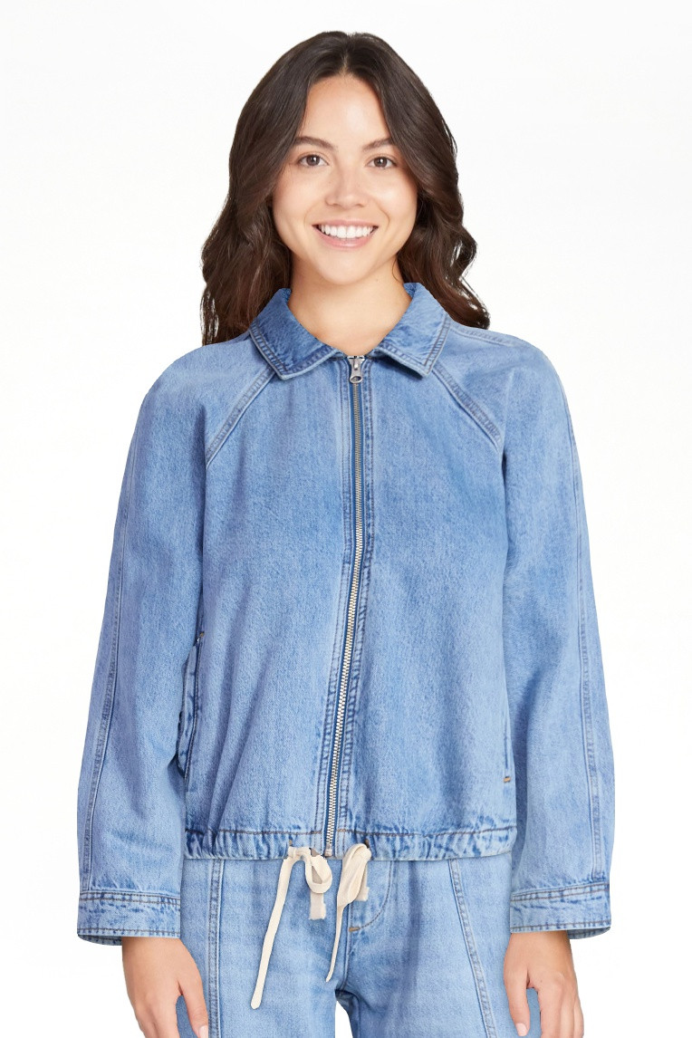Scoop Women's and Women's Plus Denim Bomber Jacket, Midweight, Sizes XS-4X | Walmart (US)