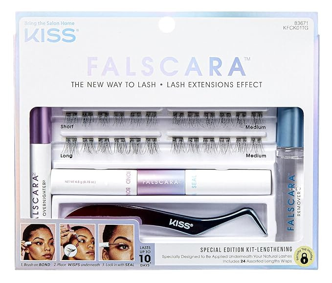 KISS Falscara False Eyelash Special Edition Starter Kit with Overnighter, Bond & Seal, Applicator... | Amazon (US)