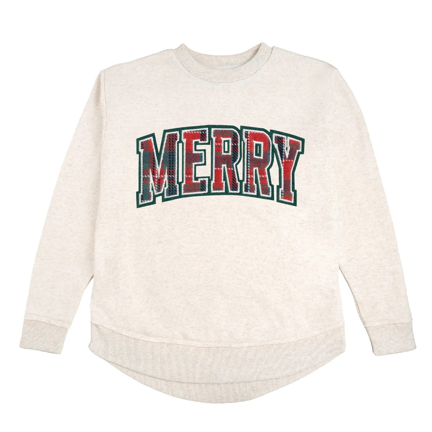 Sweet Wink Merry Tartan Patch Christmas Women's Sweatshirt (Women) | Nordstrom | Nordstrom