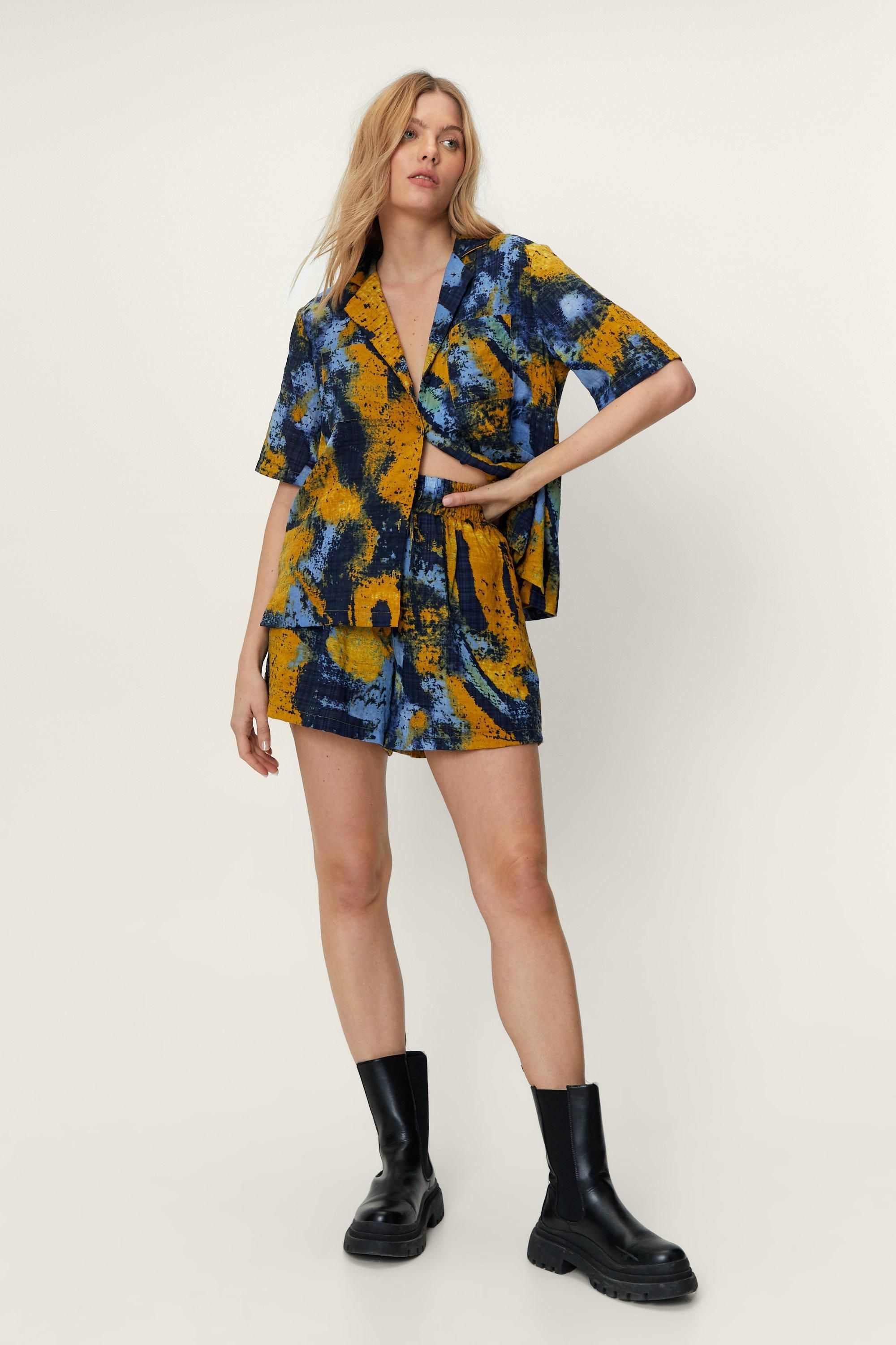 Mottled Abstract Print Poplin Shirt | Nasty Gal (US)