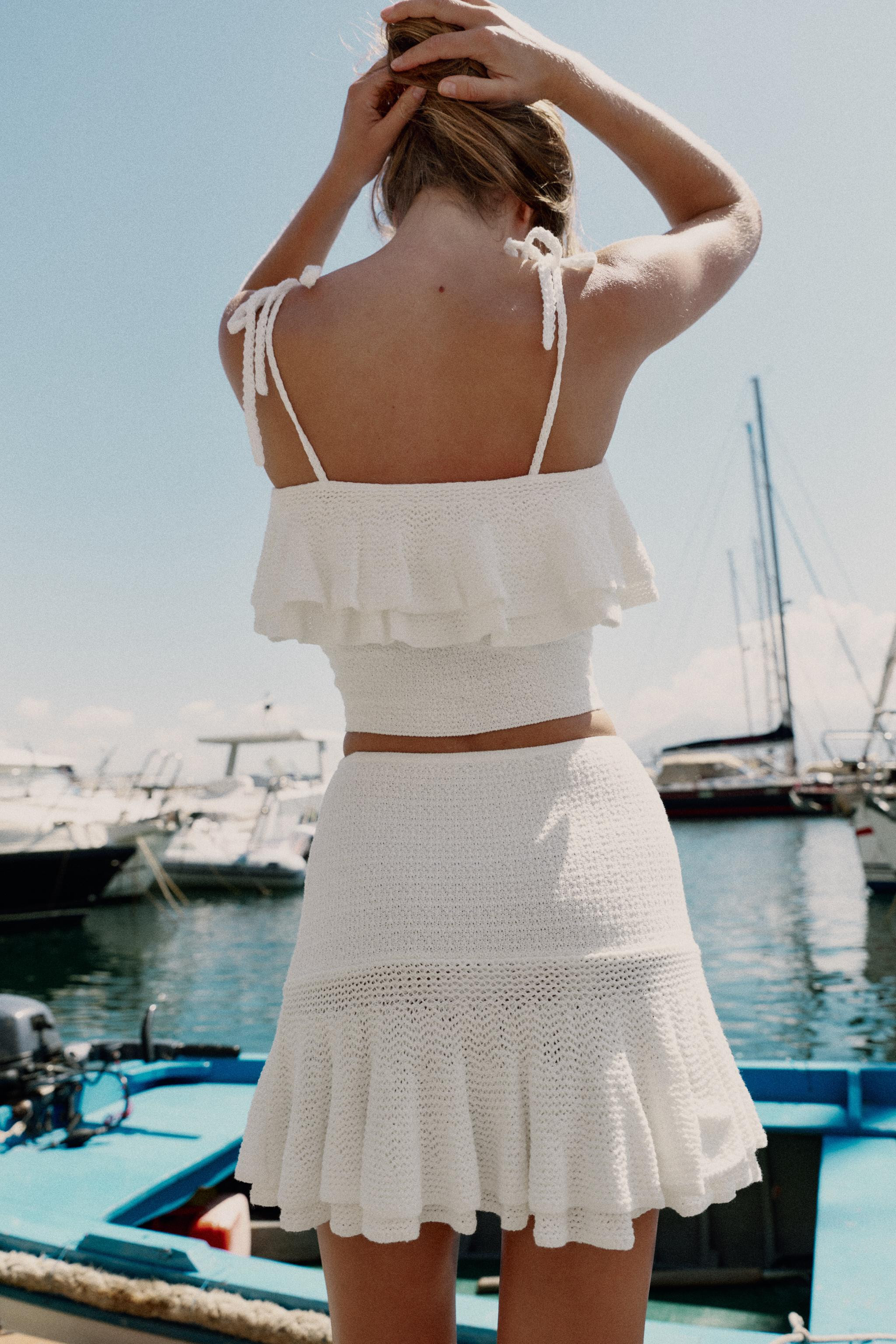 KNIT MINI SKIRT WITH RUFFLES | Zara UK
