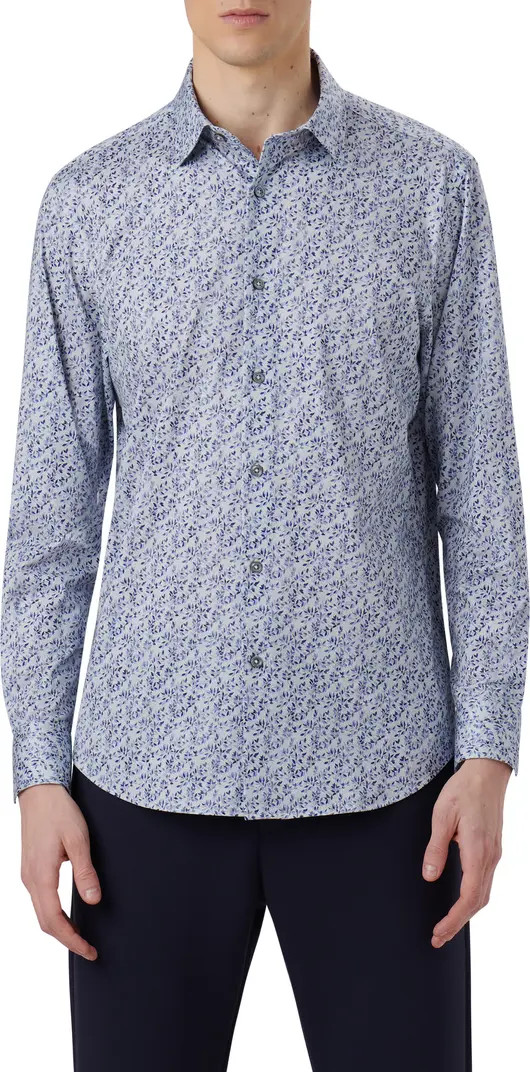 OoohCotton® Leaf Print Button-Up ShirtBUGATCHI | Nordstrom