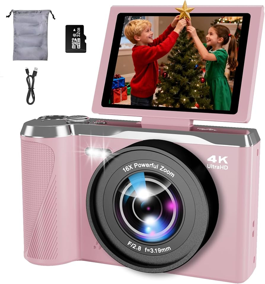 4K Digital Camera for Photography and Video, 56MP Autofocus Vlogging Camera with 3" 180° Flip Sc... | Amazon (US)