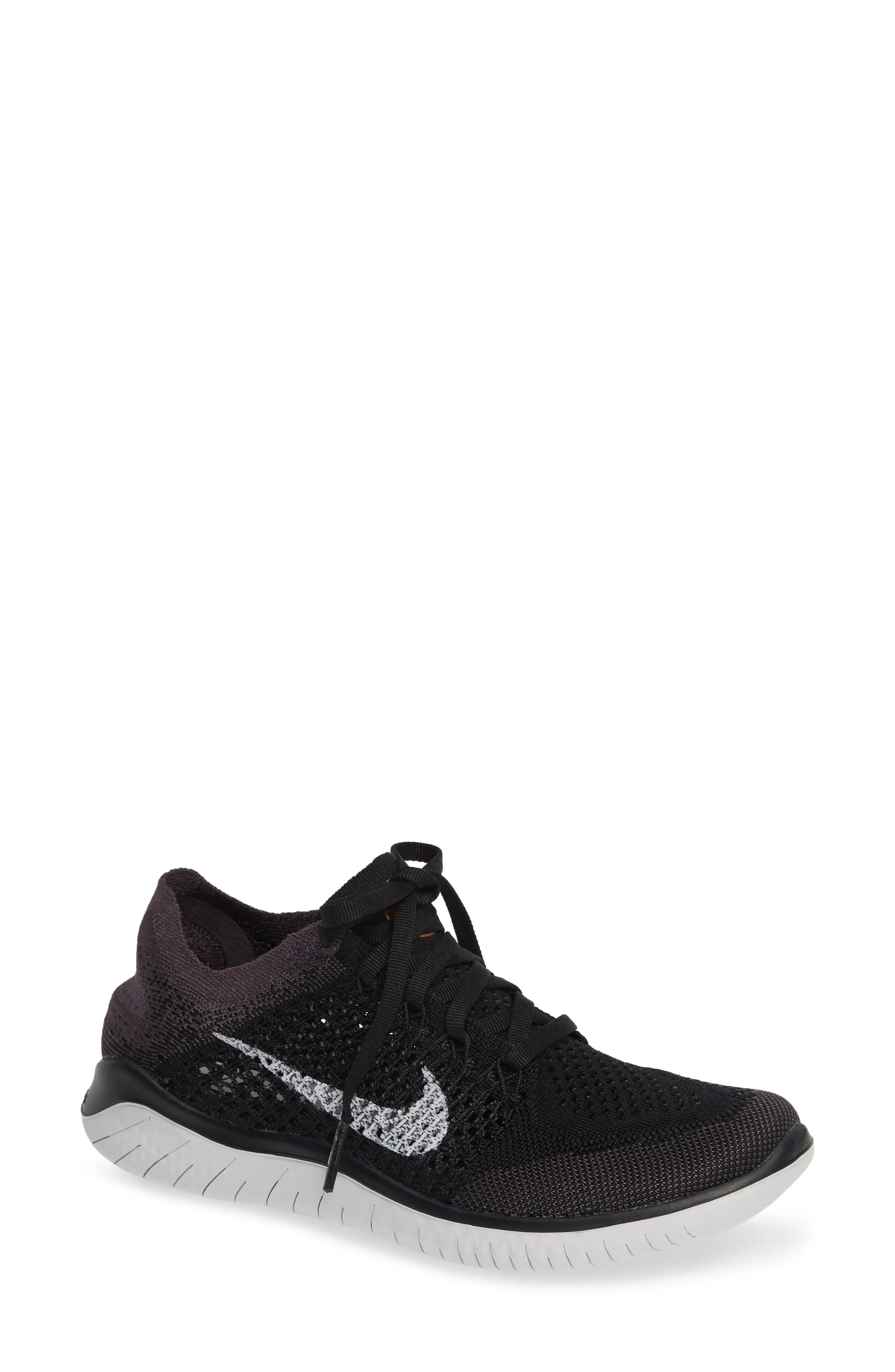 Women's Nike Free Rn Flyknit 2018 Running Shoe, Size 10 M - Black | Nordstrom