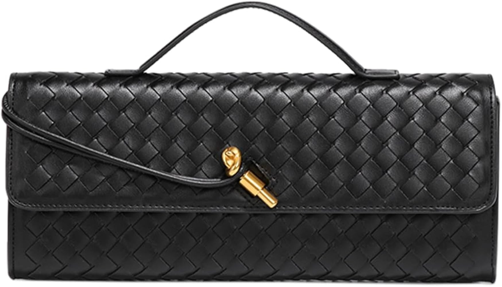 JYG Woven Handbag for Women Fashion Evening Shoulder Bag PU Leather Handmade Clutch Purse Casual ... | Amazon (US)