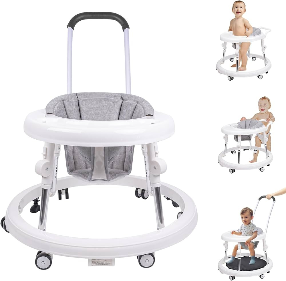 Baby Walker with Wheels, 3 in 1 Activity Center with Mute Wheels Anti-Rollover, 9-Gear Height Adj... | Amazon (US)