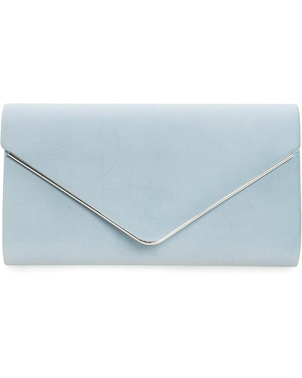 Faux Suede Evening Bag for Women Classic Velvet Formal Clutch Purse for Prom/Wedding/Black-Tie Ev... | Amazon (US)