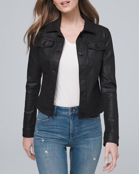 Petite Coated Denim Jacket | White House Black Market