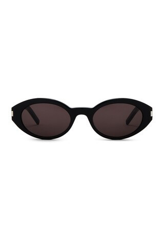 Saint Laurent Oval Sunglasses in Black | FWRD 