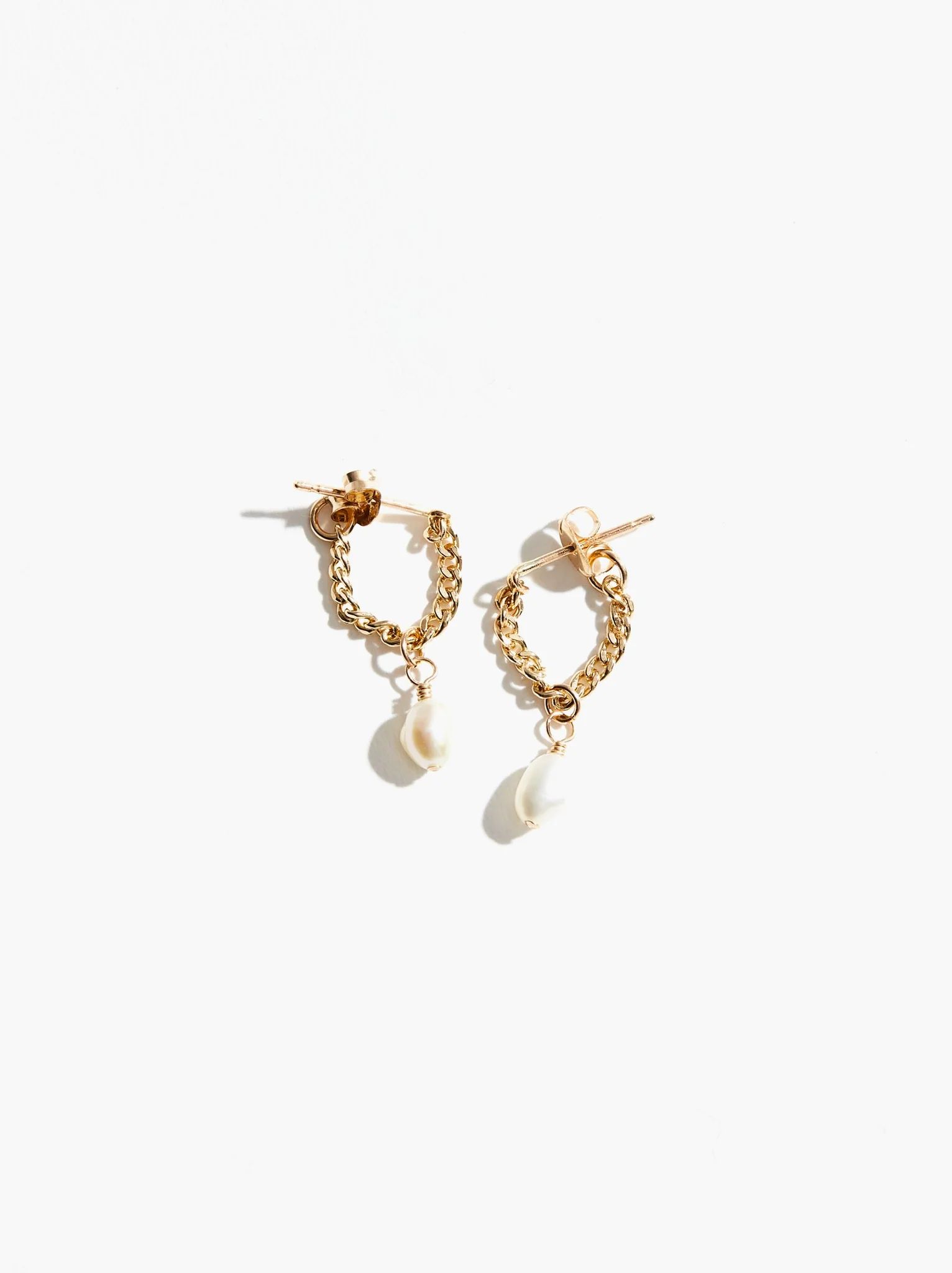 Pearl Drop Chain Earring | ABLE