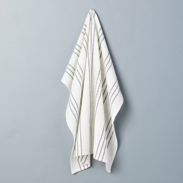 Stripe Flour Sack Kitchen Towel Sour Cream/Railroad Gray - Hearth & Hand™ with Magnolia | Target
