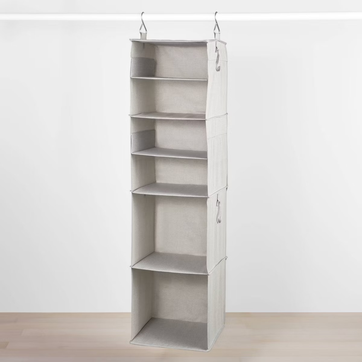 6 Shelf Hanging Fabric Storage Organizer Gray - Brightroom™: Closet Organization, 54" Height, 3... | Target