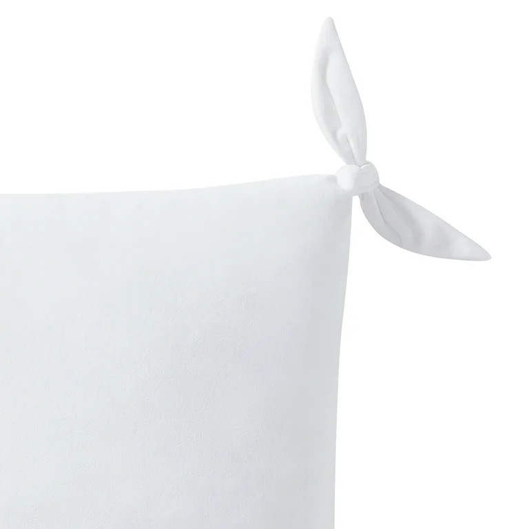My Texas House 20" x 20" Solid White Velvet Tie Decorative Pillow | Walmart (US)