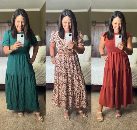 Roundup of my favorite tiered, midi-maxi length dresses with short sleeves. All are petite friendly, tts, perfect teacher outfits to wear now and in the fall with a cardigan, blazer or denim jacket. Amazon workwear


#LTKBacktoSchool #LTKworkwear #LTKover40