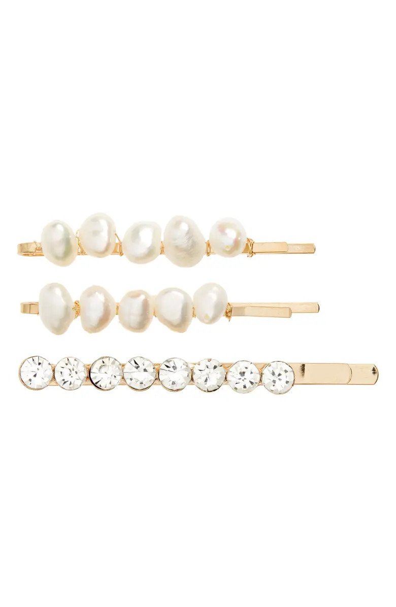 3-Pack Imitation Pearl & Crystal Bobby Pins | Nordstrom