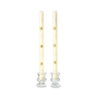 Mackenzie-Childs Gold & Pearl Snowflake Dinner Candles, Set of 2 | Bloomingdale's (US)
