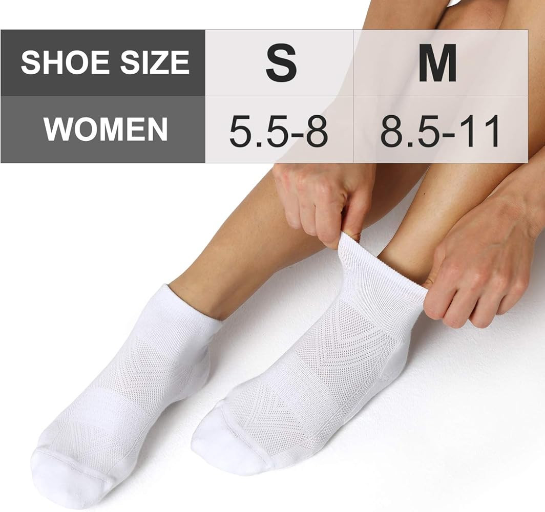 CS CELERSPORT 6 Pairs Women's Running Ankle Socks Athletic Sport Socks Cushioned | Amazon (US)