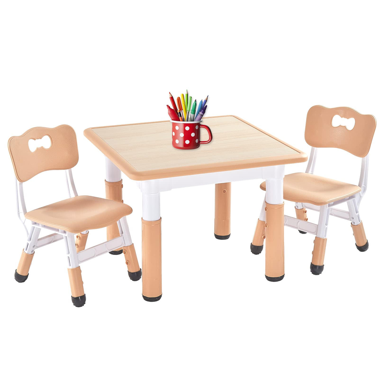 FUNLIO Juego de mesa y 2 sillas para niños, juego de mesa y sillas para niños de 3 a 8 años, f... | Amazon (US)