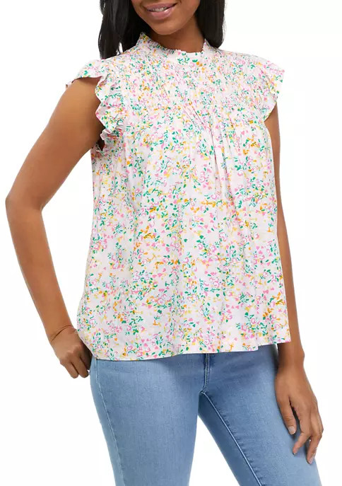 Women's Sleeveless Smocked Yoke Top | Belk
