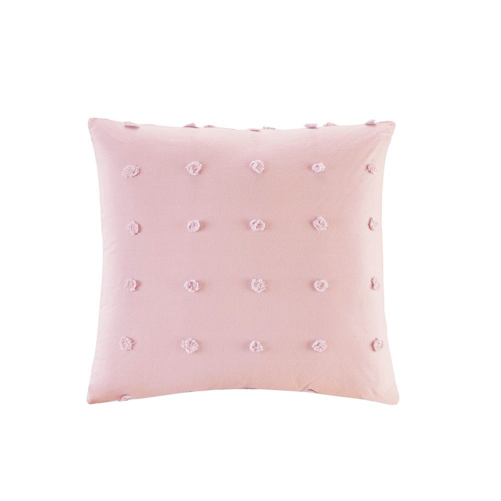 20""x20"" Kay Cotton Jacquard Pom-Pom Throw Pillow Pink | Target